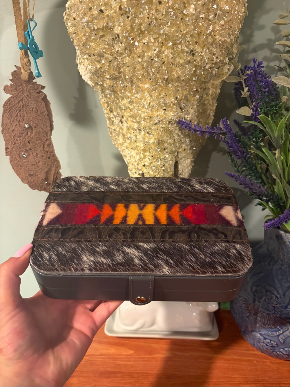Pendleton & Cowhide Jewelry Box